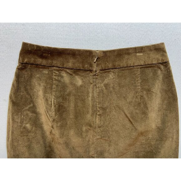 Banana Republic Women's Corduroy Pencil Skirt Button Accent Pockets Size 6 Brown - Picture 9 of 11